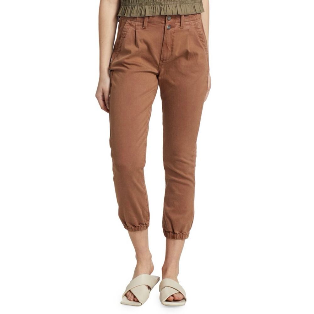 Paige Pleated Mayslie Double Button Jogger Jean Vintage Mocha Bisque 31 NWT